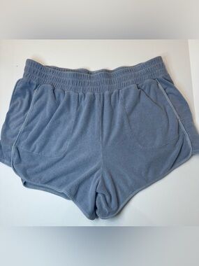 Fabletics Eco Conscious Terry Sweatshorts Blue 1X Dolphin Hem Cozy Lounge